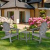 Costway 4PCS Patio Adirondack Chair Weather Resistant Garden Deck W/Cup Holder White\Black\Grey\Turquoise\Navy\Red - 2 of 4