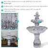 Sunnydaze 50"H Electric Fiberglass Reinforced Concrete 3-Tier Mediterranean-Inspired Outdoor Water Fountain - 3 of 4