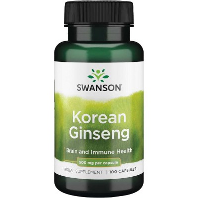 Swanson Herbal Supplements Korean Ginseng 500 mg Capsule 100ct.