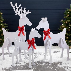 Best Choice Products 3-Piece 56in Reindeer Family Silhouette Set, Outdoor Christmas Yard Decoration w/ Buck, Doe, Fawn - 1 of 4