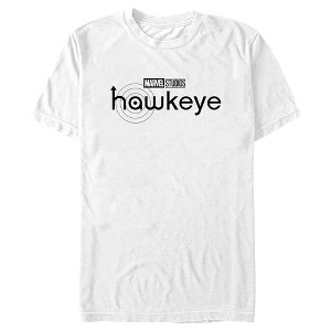 Men's Marvel Hawkeye Black and White Logo T-Shirt - 1 of 4