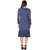 Womens Round Neck Ribbed Knit Long Sleeve Split Hem Knee Length Sweater Dress - 24seven Comfort Apparel™ - 3 of 4