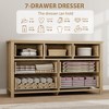 ODK Rattan 6 Dresser for Bedroom, 47.2" Wide Dresser, Boho Wide Drawer Dresser , Wooden Closet Dressers Chest of Drawers Freestanding for Bedroom - 4 of 4