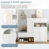 Whisen Elegant 2-in-1 Shoe Cabinets with Soft Cushion, Modern Storage Bench with Arched Doors & Rebound Devices - 4 of 4