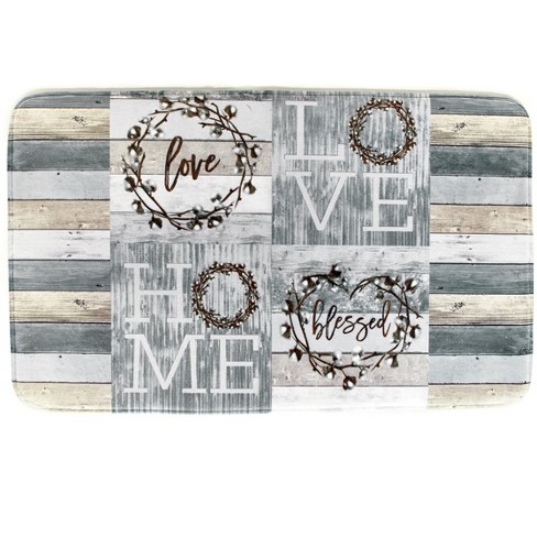 Bless This Home Bathroom Rug with Non-Slip Backing Rustic Country Farmhouse 