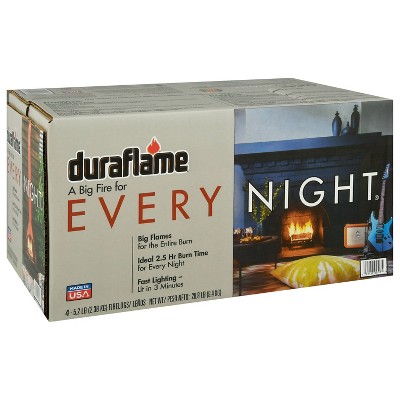 Duraflame 4pk 5.2lbs Every Night Firelogs: Best Fireplace Logs & Firestarter, Solid Fuels, 22lbs, 15.63" Width