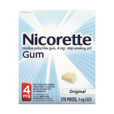 Nicorette 4mg Stop Smoking Aid Gum - Original - 170ct