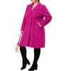 Agnes Orinda Women's Plus Size Fashion Notched Lapel Double Breasted Pea Coats - 2 of 4