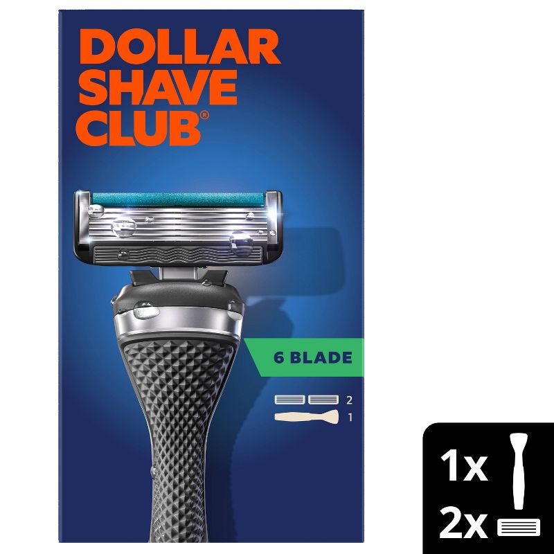 Dollar Shave Club 6-Blade Men&#39;s Razor Starter Set - 1 Handle + 2 Cartridges, 1 of 16