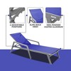 LeisureMod Marlin Patio Sling Chaise Lounge Chair With Arms in Grey Aluminum, Black - 2 of 4