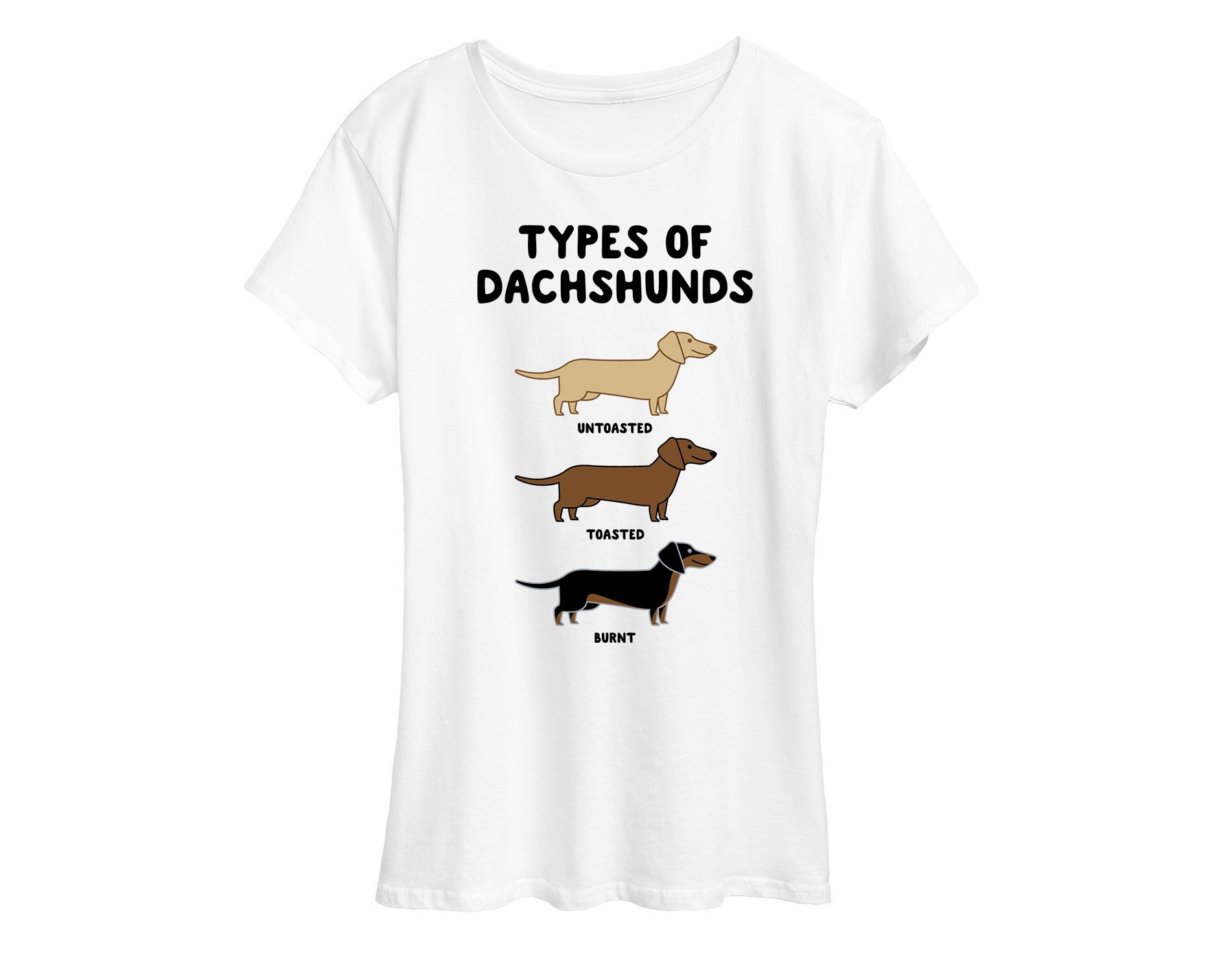 Women's - Instant Message - Types Of Dachshunds Short Sleeve Graphic T-Shirt