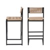 PAGED Bar Stools Set of 2 Modern Counter Stools with Back and Footrest Hand Woven Dining Chairs for Dining Room - 3 of 4