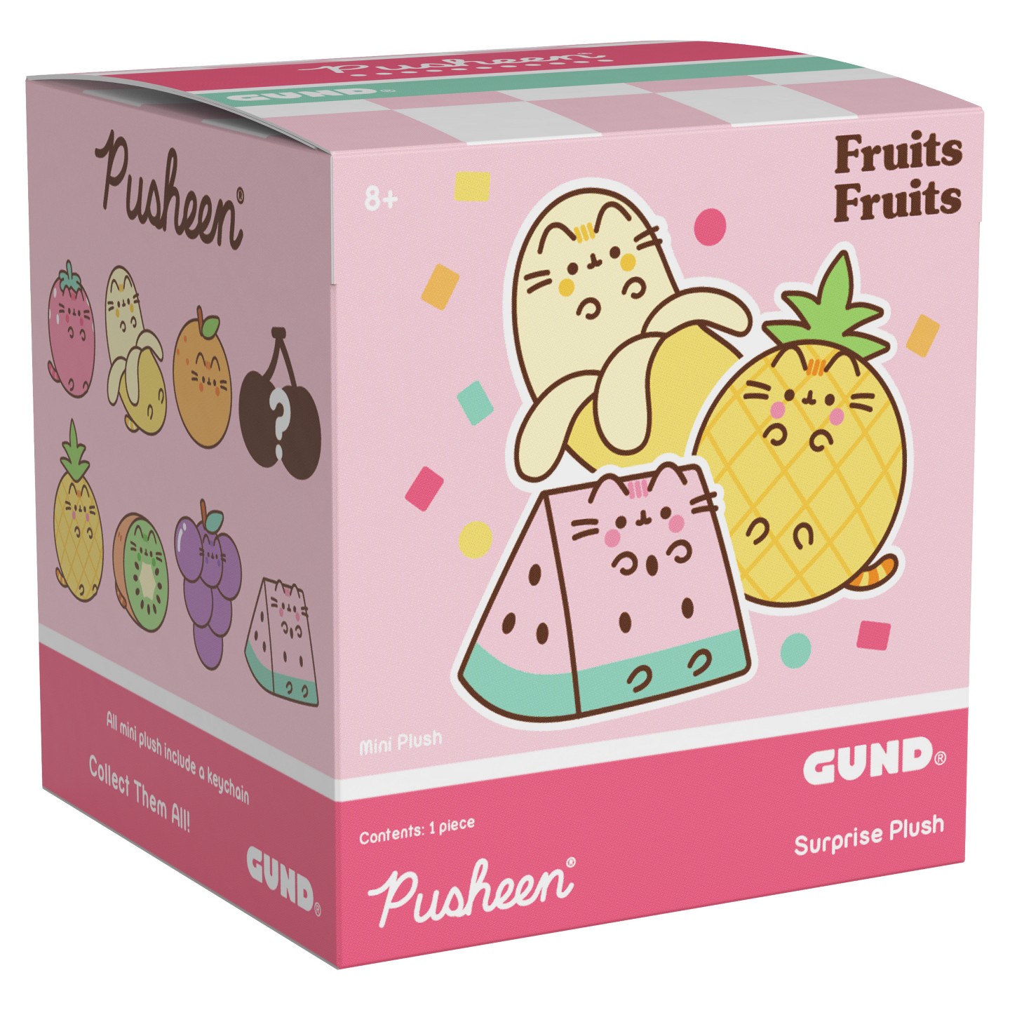 Детская мягкая игрушка GUND Pusheen Assorted Fruit Plush Surprise Box — фото 2