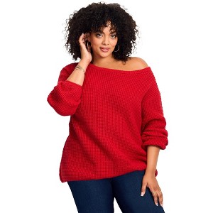 Avenue Waffle Stitch Pullover Sweater - 1 of 4