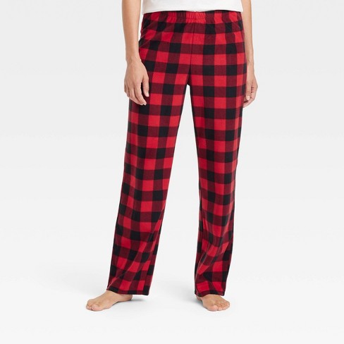 Women s Buffalo Check Microfleece Holiday Matching Family Pajama Pants Wondershop Red Xs Target