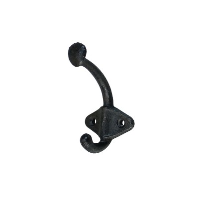 VIP Metal 3.5 in. Black Double Wall Hook
