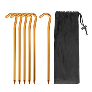 Unique Bargains Outdoor Camping Aluminum Tent Stake and Storage Bag 7.2" - 1 of 4