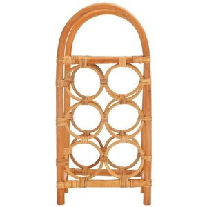 Lyza Rattan Bottle Rack - Natural - Safavieh - 1 of 4