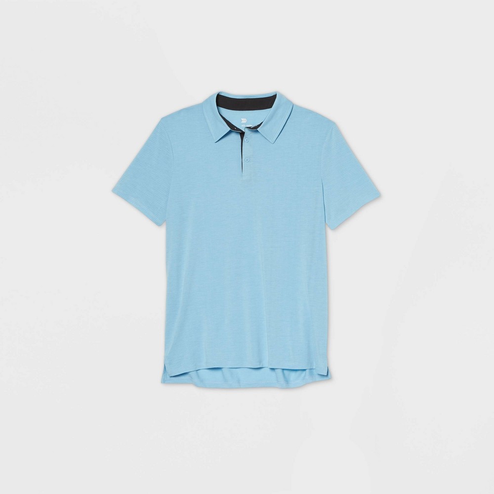 Men's Jersey Golf Polo Shirt - All in Motion Light Blue Microstripe XXL was $20.0 now $12.0 (40.0% off)