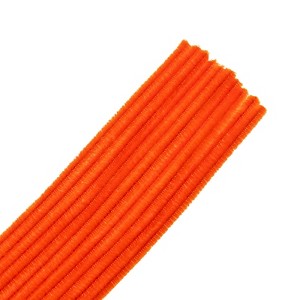 John Bead Fluffy Pipe Cleaners Chenille Stems for Art School Craft Supplies, 12in x 6mm Orange 100 Pieces - 1 of 3