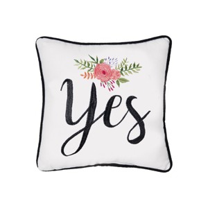 C&F Home 10" x 10" Yes/No Embroidered Small Petite Throw Pillow - 1 of 4