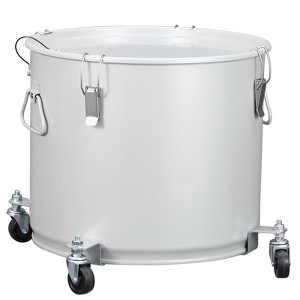 Fryer Grease Bucket, 10 Gal Oil Disposal Caddy with Caster Base, Carbon Steel Rust-Proof Coating, Oil Transport Container - 1 of 4