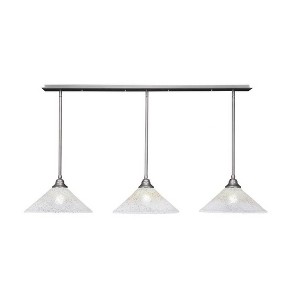 Toltec Lighting Stem 3 - Light Chandelier in  Brushed Nickel with 16" Gold Ice Shade - 1 of 1