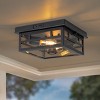 C Cattleya 2-Light Motion Sensor Dusk to Dawn Outdoor Flush Mount Ceiling Light with Clear Glass Shade (1-Pack) - 2 of 4