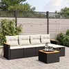 vidaXL 6 Piece Patio Sofa Set with Cushions Black Poly Rattan - Black and Cream without storage 6 Piece - 2 of 4