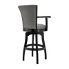 30" Raleigh Arm Faux Leather Wood Barstool Gray/Black - Armen Living: Swivel, Footrest, Fixed Height - 3 of 4