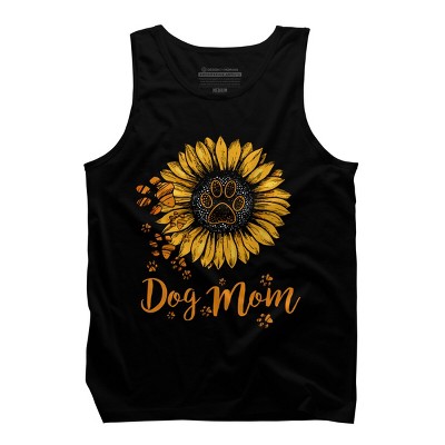 Men's Design By Humans Mother's Day Dog Mom Sunflower Paw By dodorindesign Tank Top