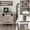 Tangkula 2PCS Nightstand End Table Sofa Bed Side Table w/ 2 Drawers Cable Hole Oak - 3 of 4