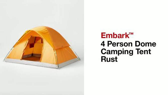 4 Person Dome Camping Tent Rust - Embark&#8482;, 2 of 7, play video