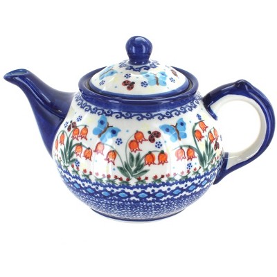 Blue Rose Polish Pottery Joy of Spring Small Teapot