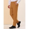 Lars Amadeus Men's Regular Fit Flat Front Chino Business Wedding Suit Pants - 3 of 4