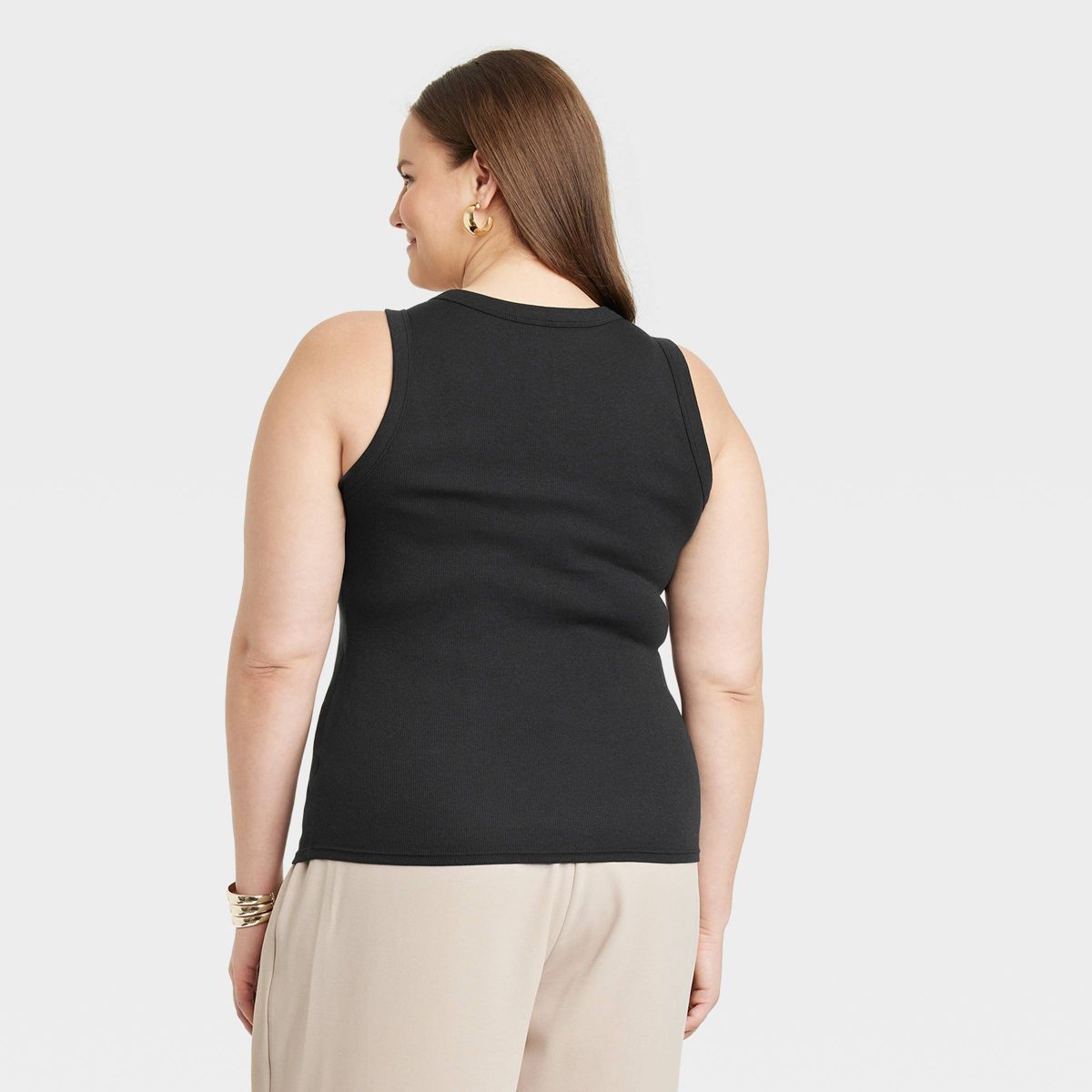 Women's Slim Fit Ribbed Tank Top - A New Day™ - thumbnail 2