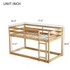 NicBex Twin Over Twin Bunk Bed with Guardrail,Rubber Wood Loft Bed with Built-In Ladder,Modern Bunk Beds,Low Height Bunk Beds for Bedroom - 3 of 4