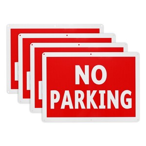 Unique Bargains Aluminum Reflective Durable Waterproof Street NO Parking Sign Without P - 1 of 4