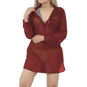 HAPPY BAY Women's Beachwear Swimsuit Coverups for Women Summer Swim Beach Cover Ups for Swimwear Women Bikini Dress Tops Cover Up - 1 of 4