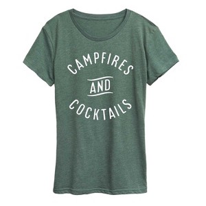 Women's - Instant Message - Campfires And Cocktails Short Sleeve Graphic T-Shirt - 1 of 4