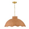 Scalloped Rattan Pendant Lighting, Natural - 3 of 4