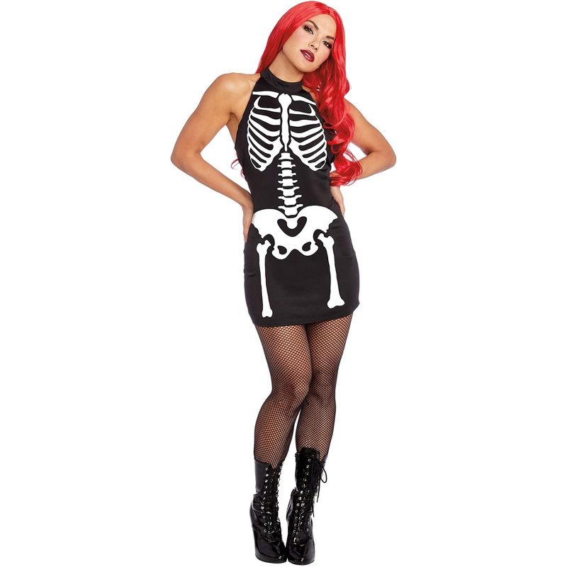 Glow-In-The-Dark Skeleton Women's Costume Dress, 1 of 2