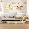 KTMBDW Floor Bed for Children,Sturdy Wood Montessori Bed Frame with Fence,Built-in bookshelf, Montessori Floor Bed for Girls and Boys - 2 of 4