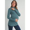 Hello Miz Women's Mock Neck Long Sleeeve Ribbed Maternity Top - 2 of 4