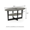 HOMLUX Oval Coffee Table 2-Tier Living Room Center Table with Open Shelf Storage, Wood Finish - 3 of 4
