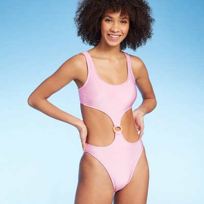 pink one piece swimsuit