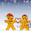 Delightful Light Up Gingerbread Man Couple with Heart-Shaped Candy Cane - 4 of 4