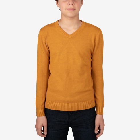 Mustard v hotsell neck sweater