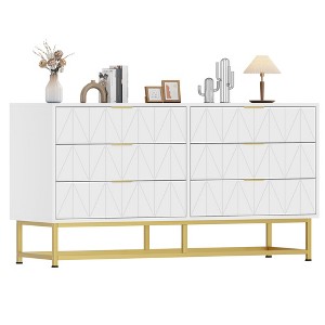 6-Drawer Fabric Dresser for Bedroom, Small Storage Chest with Wood Top, Modern Nightstand End Table for Closet, Living Room, Clothes Organizer - 1 of 4