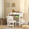 Qaba Kids Desk and Chair Set, Children Study Table with Storage Shelves, Student Writing Desk for Bedroom & Study Room, 3-8 Years Old - 3 of 4